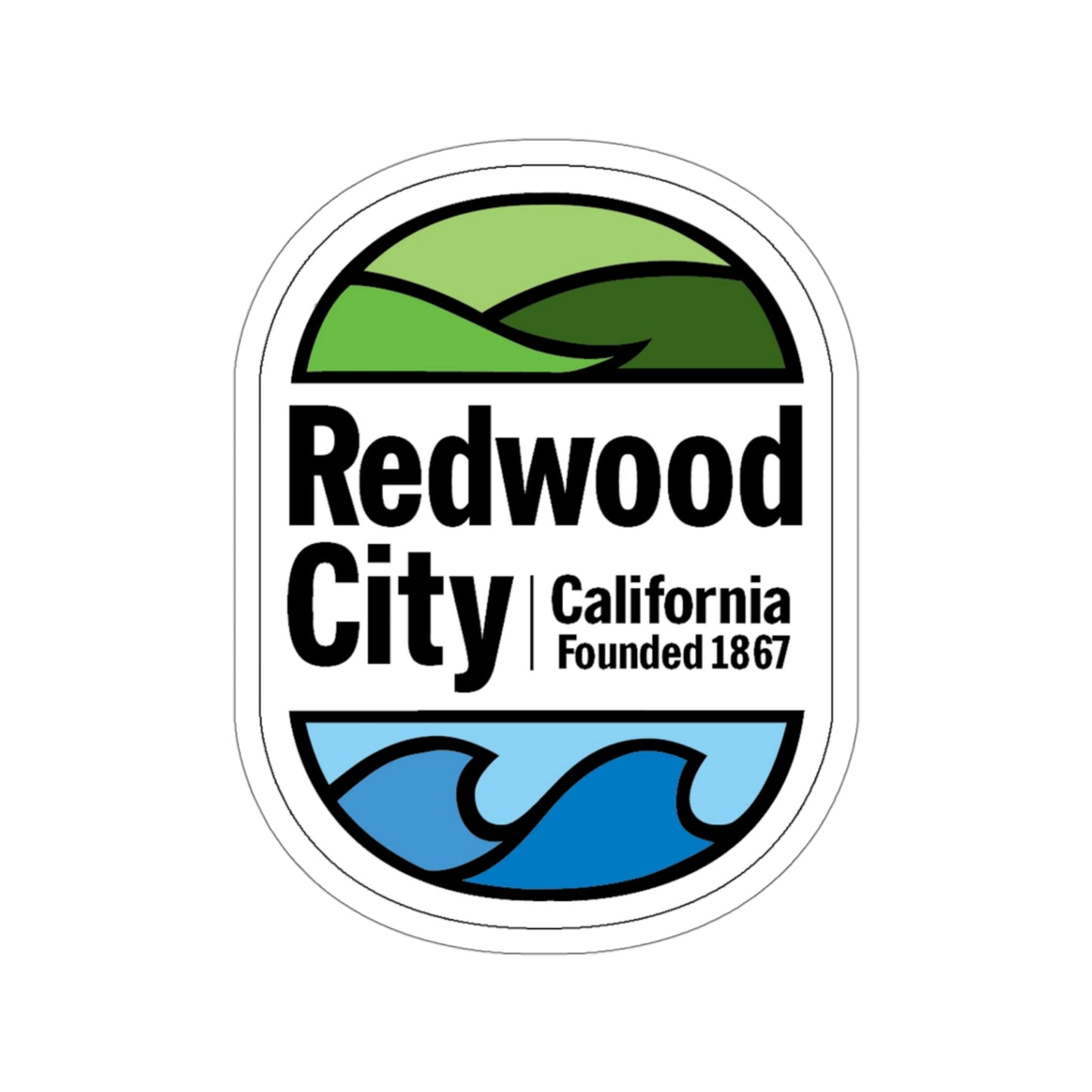 Seal of Redwood City Califoria USA STICKER Vinyl Die-Cut Decal-4 Inch-The Sticker Space