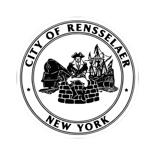 Seal of Rensselaer New York (United States) STICKER Vinyl Kiss-Cut Decal 2 Inch White - The Sticker Space