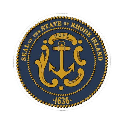 Seal of Rhode Island 2021 (United States) STICKER Vinyl Kiss-Cut Decal 2 Inch White - The Sticker Space