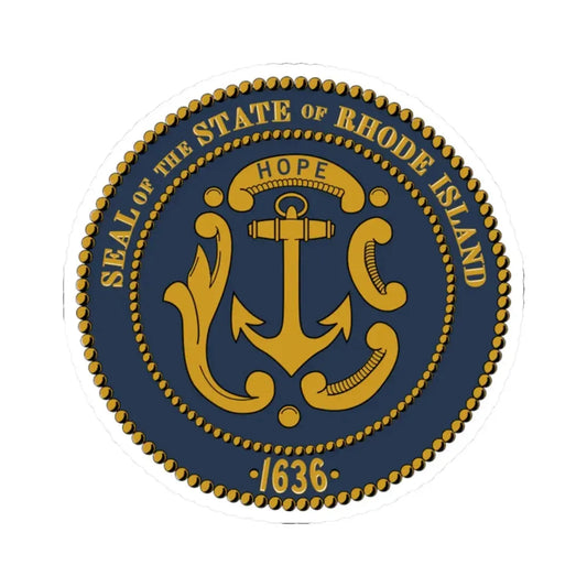 Seal of Rhode Island 2021 (United States) STICKER Vinyl Kiss-Cut Decal 2 Inch White - The Sticker Space