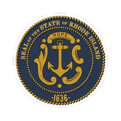 Seal of Rhode Island 2021 (United States) STICKER Vinyl Kiss-Cut Decal 3 Inch White - The Sticker Space