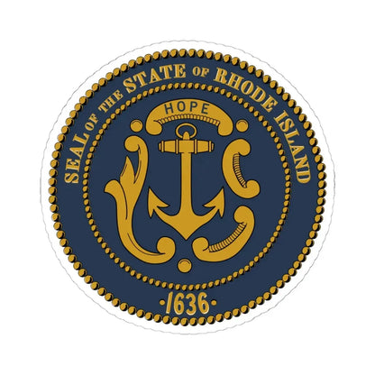 Seal of Rhode Island 2021 (United States) STICKER Vinyl Kiss-Cut Decal 6 Inch White - The Sticker Space
