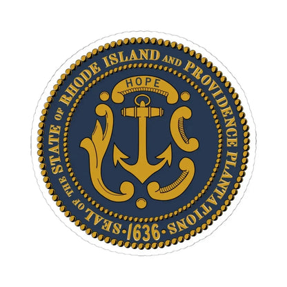 Seal of Rhode Island pre 2022 (United States) STICKER Vinyl Kiss-Cut Decal 6 Inch White - The Sticker Space