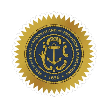 Seal of Rhode Island starburst (United States) STICKER Vinyl Kiss-Cut Decal 6 Inch White - The Sticker Space