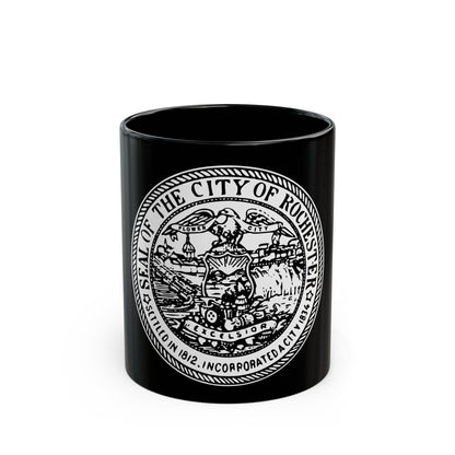 Seal of Rochester New York - Black Coffee Mug-11oz-The Sticker Space