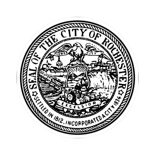 Seal of Rochester New York (United States) STICKER Vinyl Kiss-Cut Decal 2 Inch White - The Sticker Space
