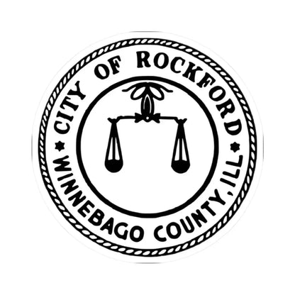 Seal of Rockford Illinois - STICKER Vinyl Kiss-Cut Decal 2 Inch White - The Sticker Space