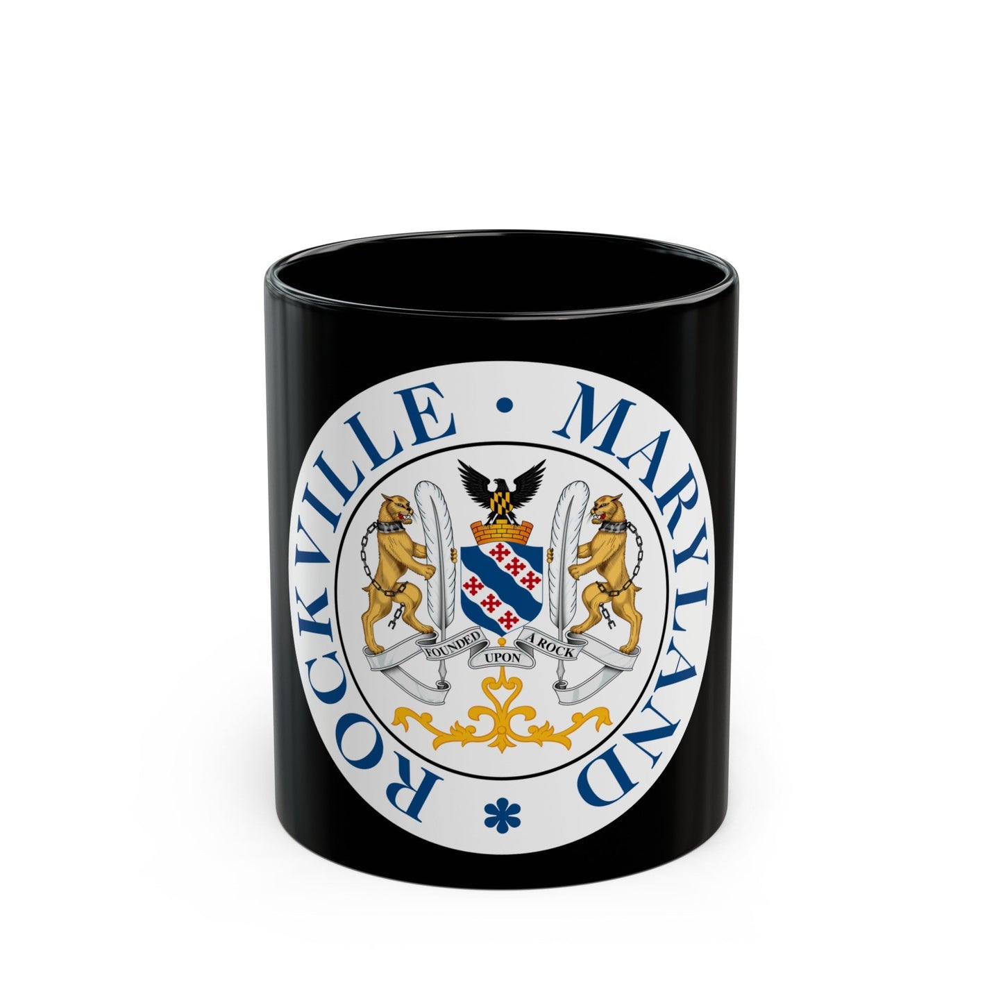 Seal of Rockville Maryland - Black Coffee Mug-11oz-The Sticker Space