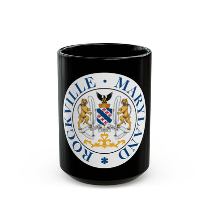 Seal of Rockville Maryland - Black Coffee Mug-15oz-The Sticker Space