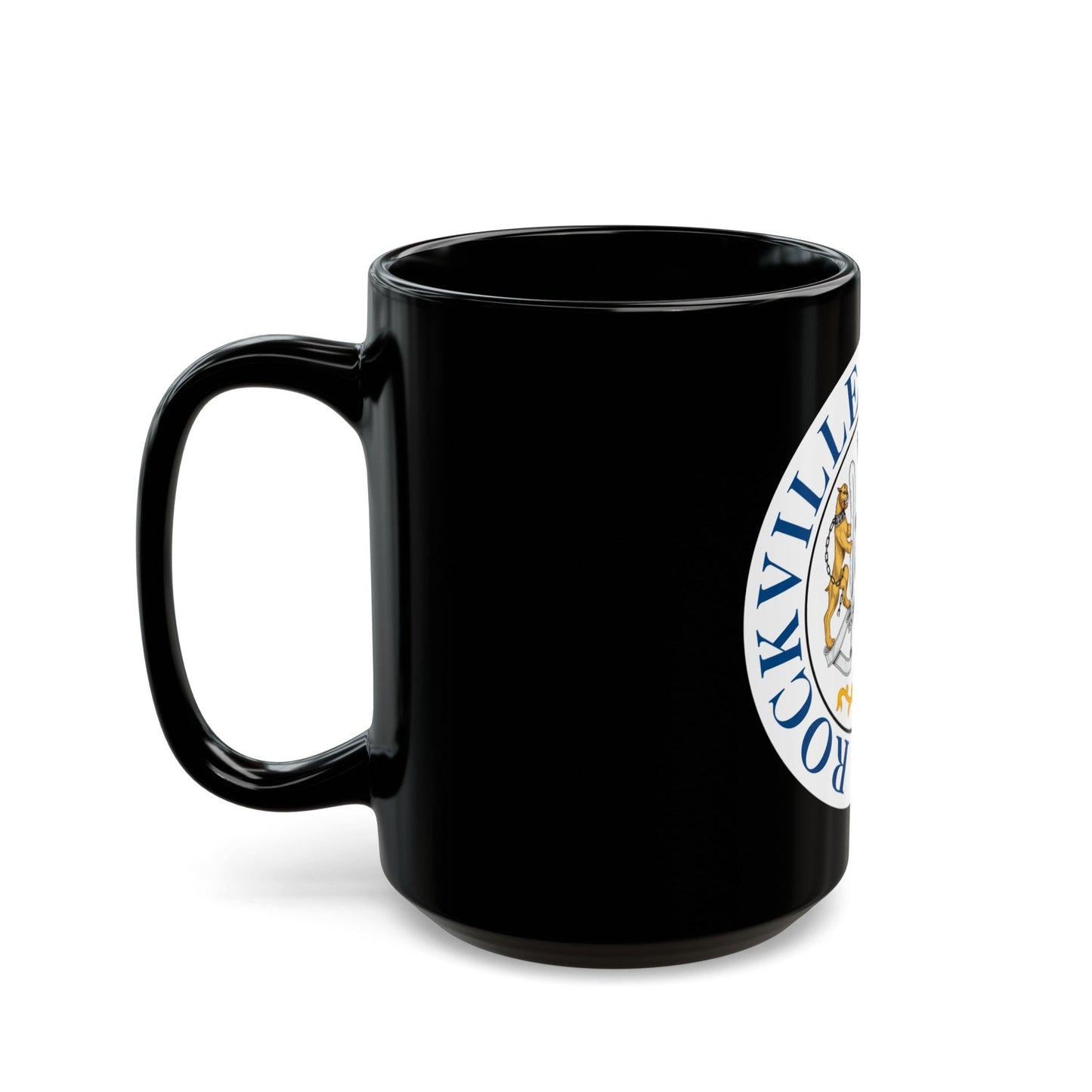 Seal of Rockville Maryland - Black Coffee Mug-The Sticker Space