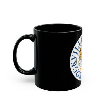 Seal of Rockville Maryland - Black Coffee Mug-The Sticker Space