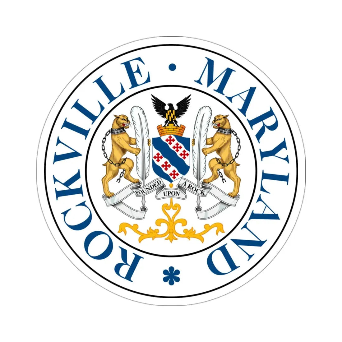 Seal of Rockville Maryland USA STICKER Vinyl Die-Cut Decal 3 Inch - The Sticker Space
