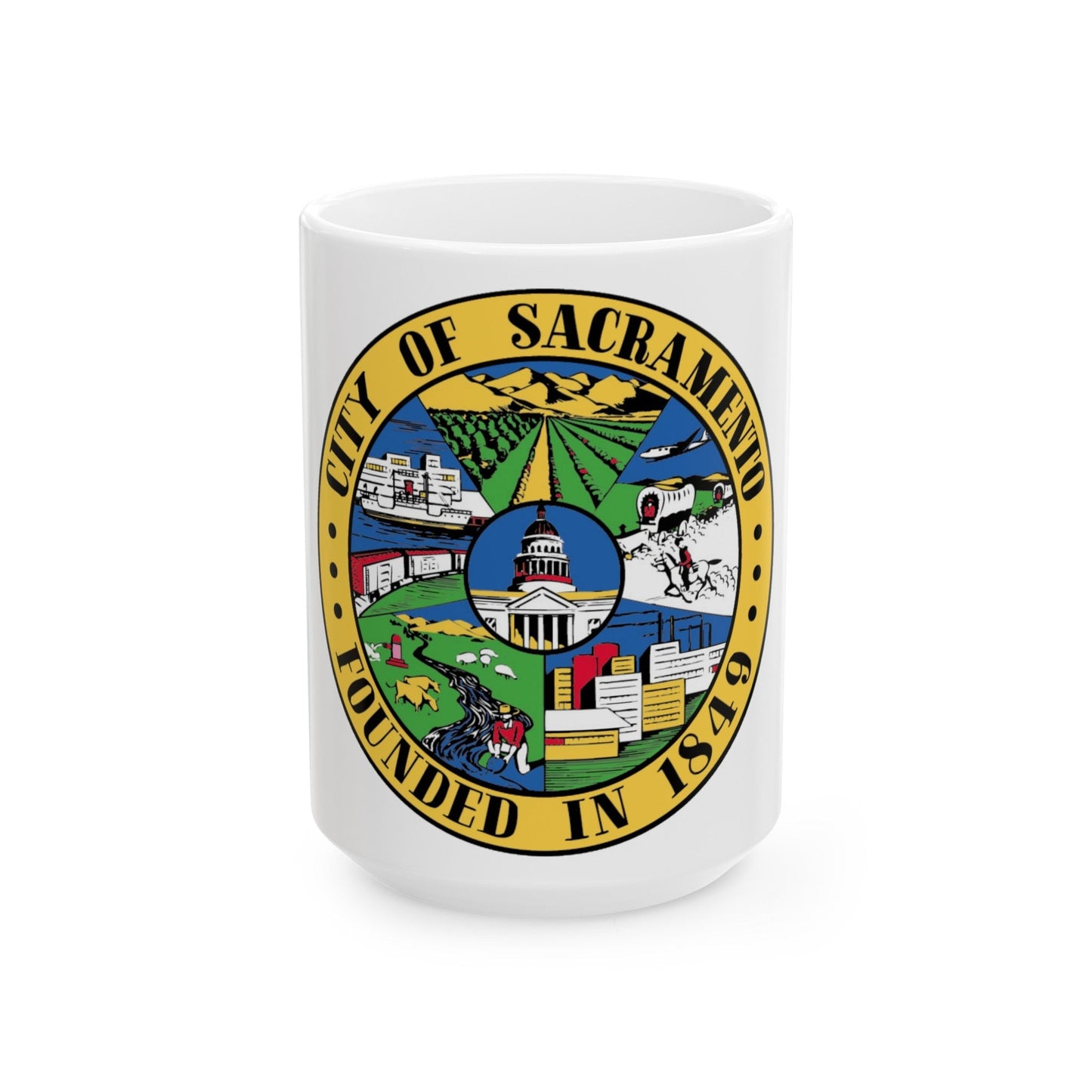 Seal of Sacramento California - White Coffee Mug-15oz-The Sticker Space