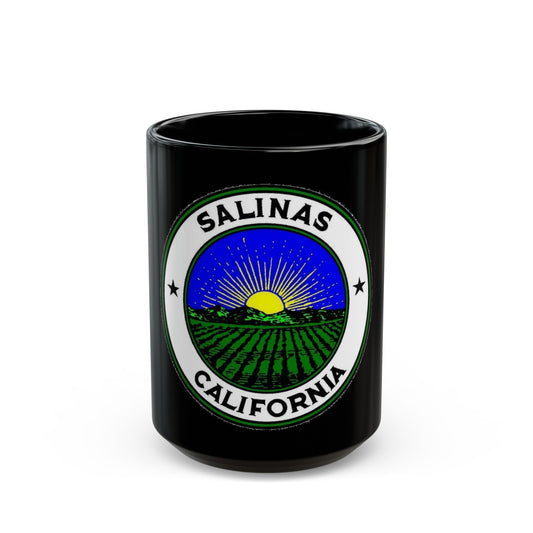 Seal of Salinas California - Black Coffee Mug-15oz-The Sticker Space