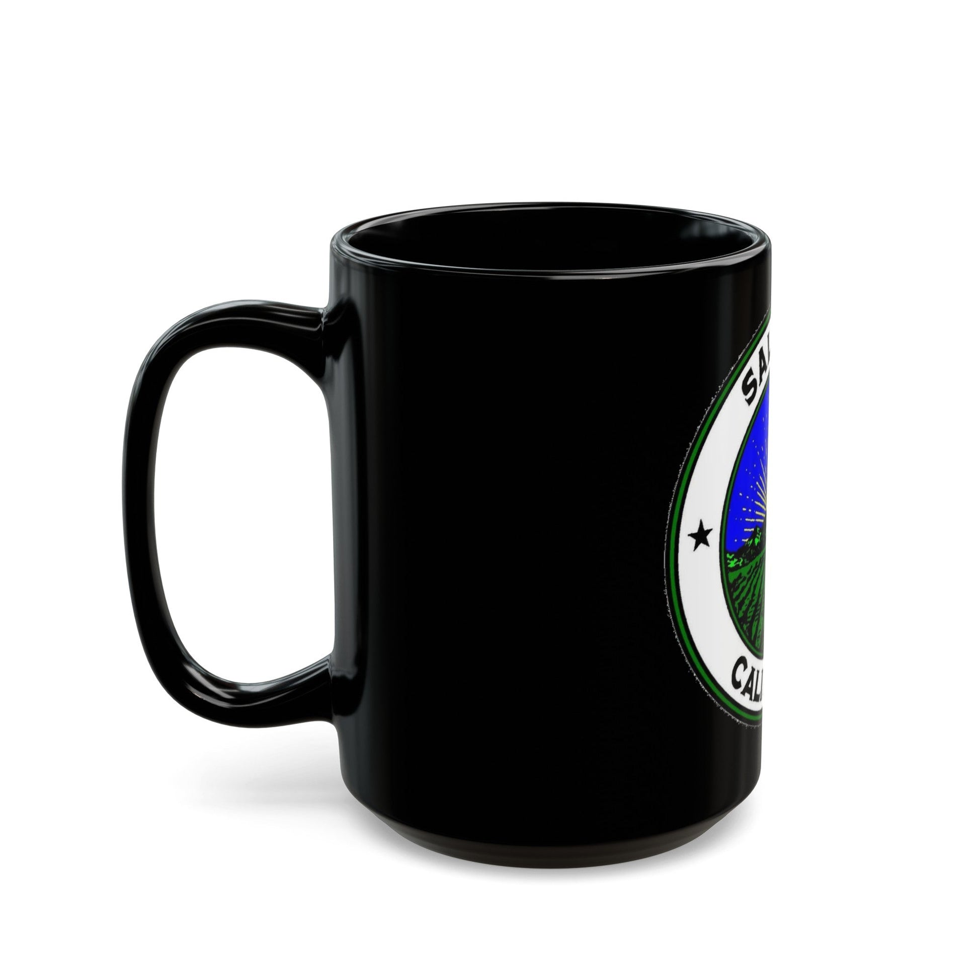 Seal of Salinas California - Black Coffee Mug-The Sticker Space