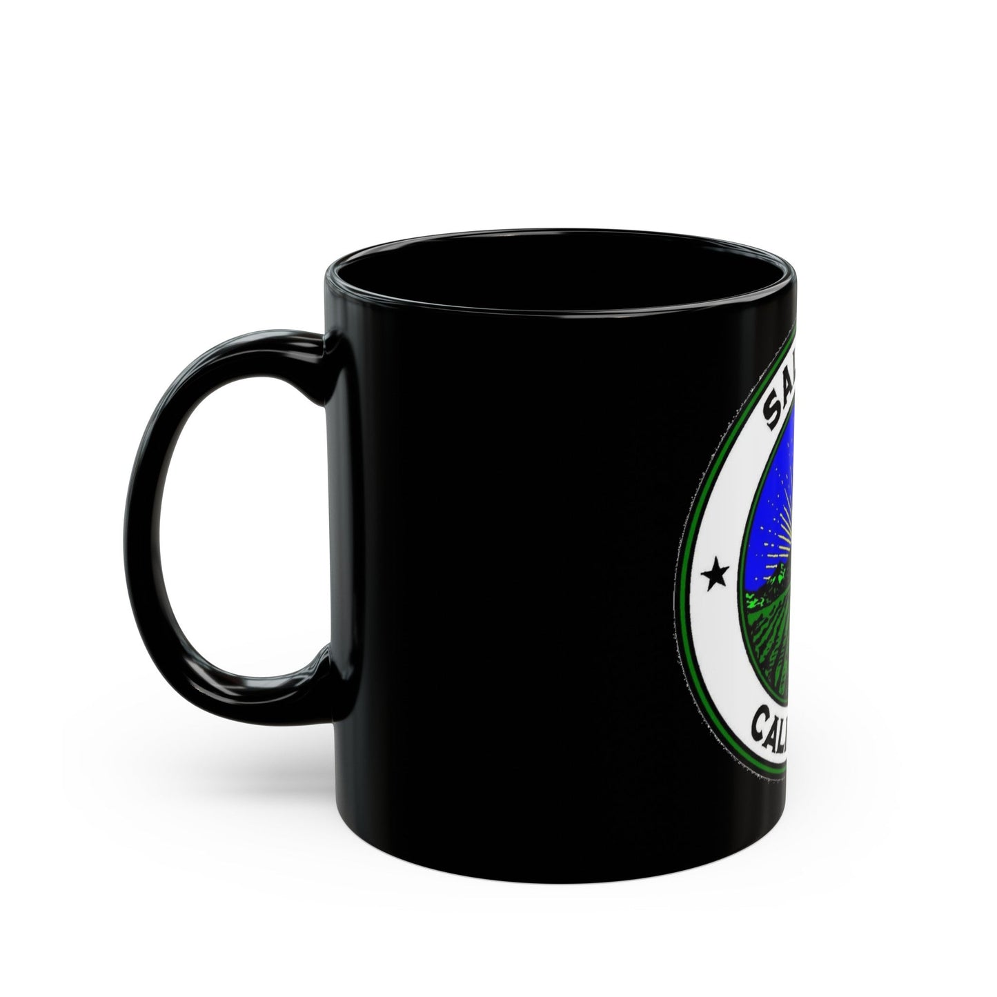 Seal of Salinas California - Black Coffee Mug-The Sticker Space