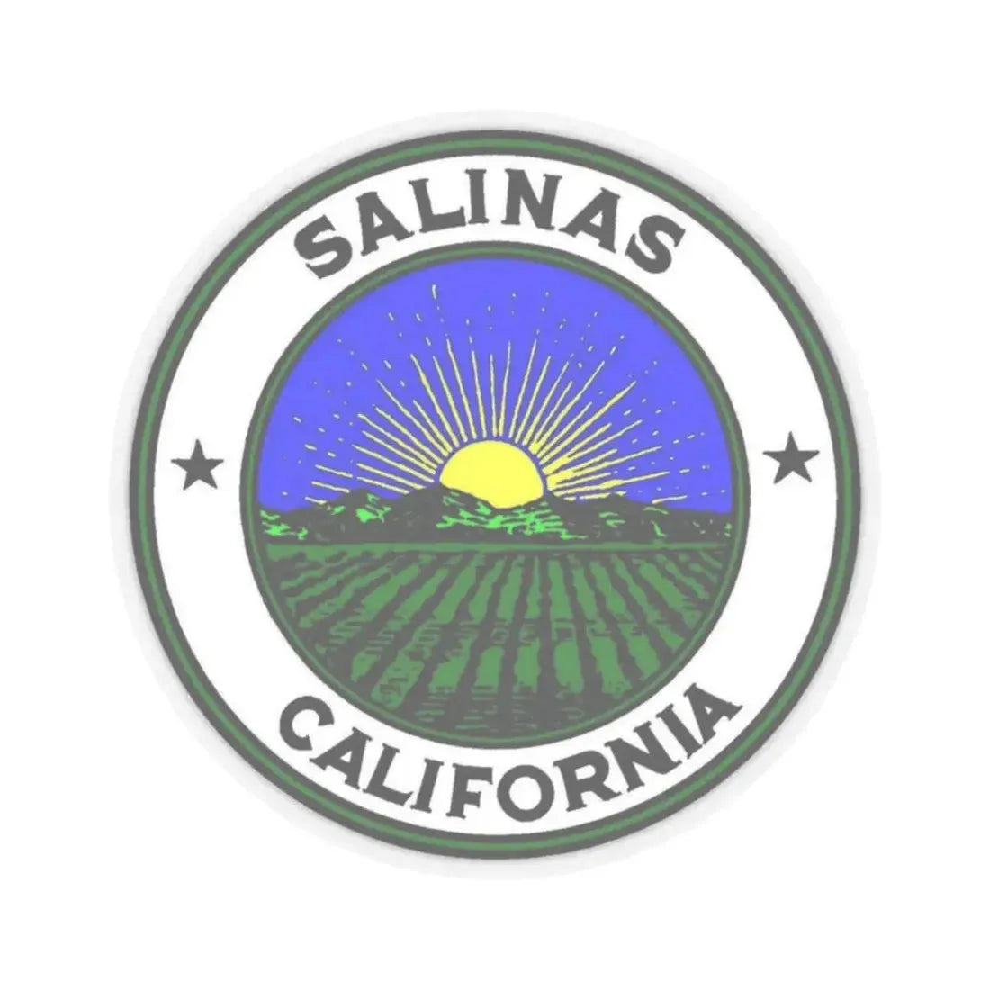Seal of Salinas California - STICKER Vinyl Kiss-Cut Decal 2 Inch Transparent - The Sticker Space