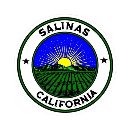 Seal of Salinas California - STICKER Vinyl Kiss-Cut Decal 3 Inch White - The Sticker Space