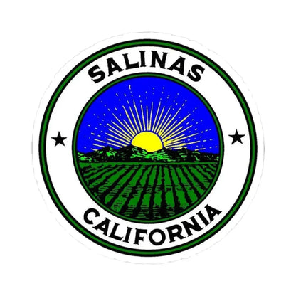 Seal of Salinas California - STICKER Vinyl Kiss-Cut Decal 4 Inch White - The Sticker Space