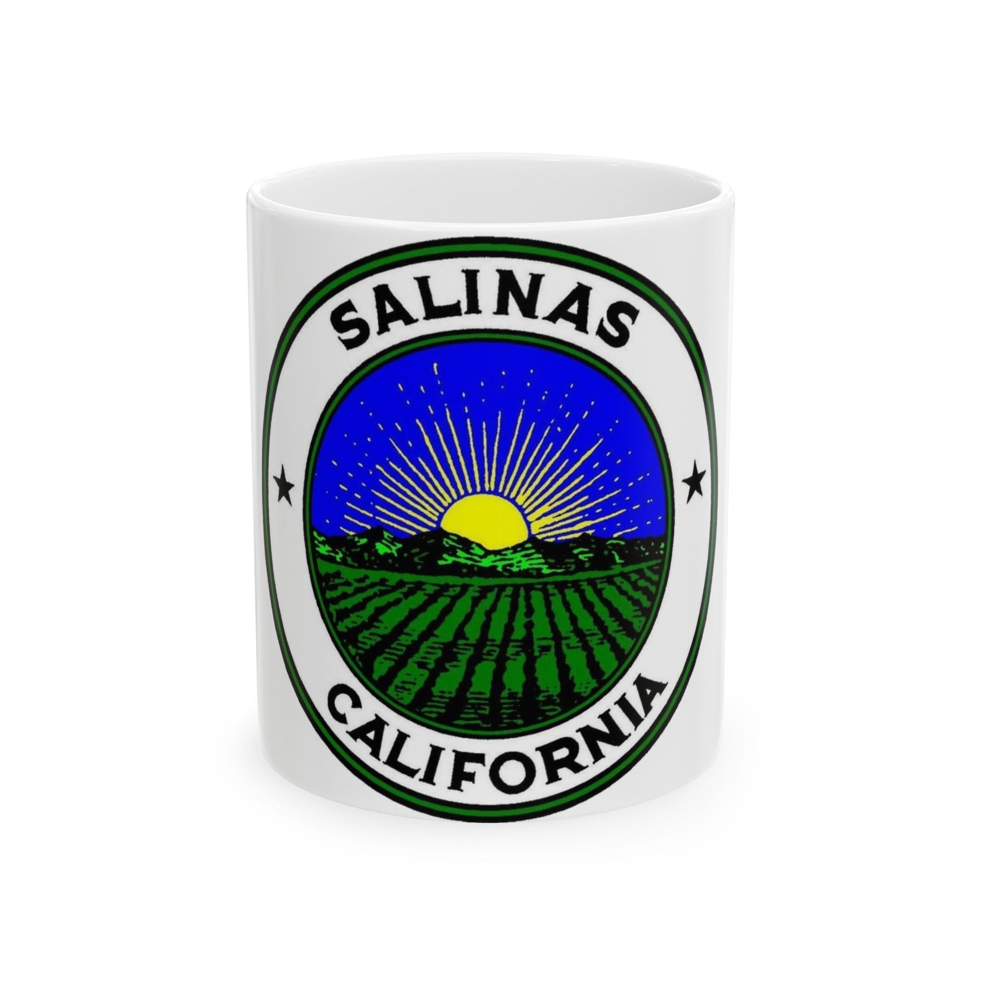 Seal of Salinas California - White Coffee Mug-11oz-The Sticker Space