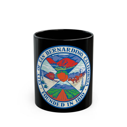 Seal of San Bernardino California - Black Coffee Mug-11oz-The Sticker Space