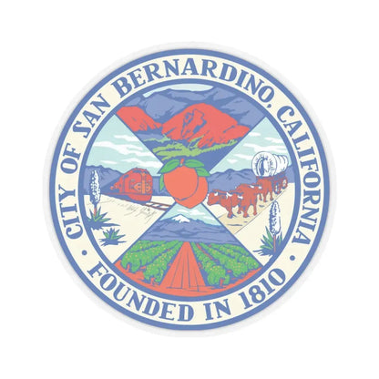 Seal of San Bernardino California - STICKER Vinyl Kiss-Cut Decal 3 Inch Transparent - The Sticker Space