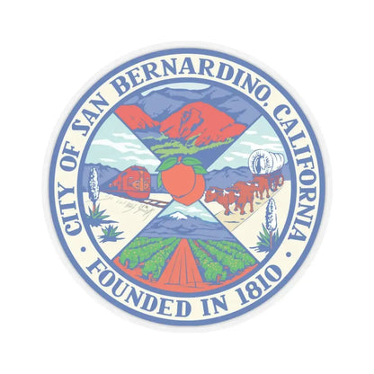 Seal of San Bernardino California - STICKER Vinyl Kiss-Cut Decal 6 Inch Transparent - The Sticker Space