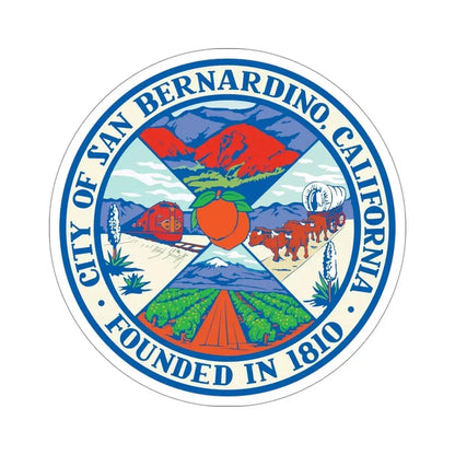 Seal of San Bernardino California USA STICKER Vinyl Die-Cut Decal 4 Inch - The Sticker Space