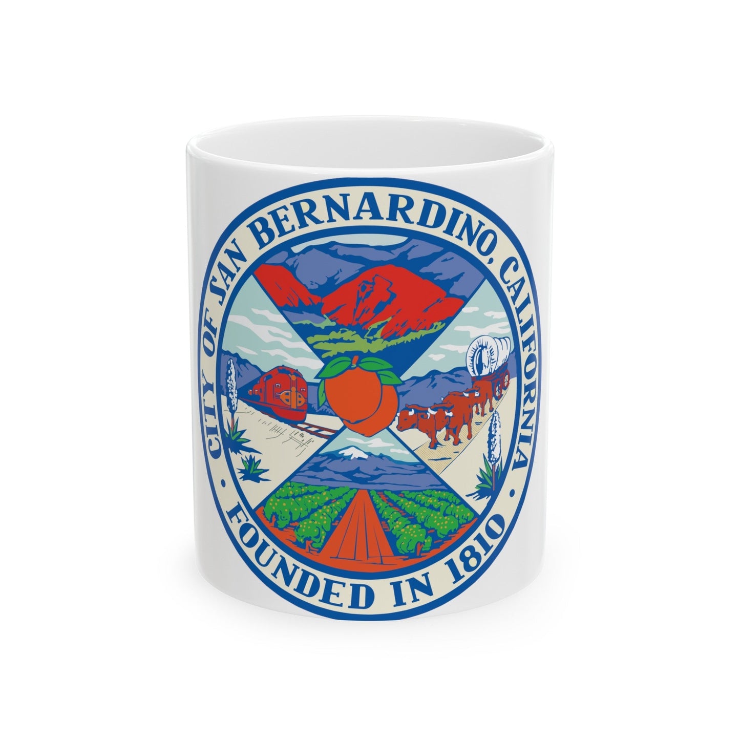 Seal of San Bernardino California - White Coffee Mug-11oz-The Sticker Space