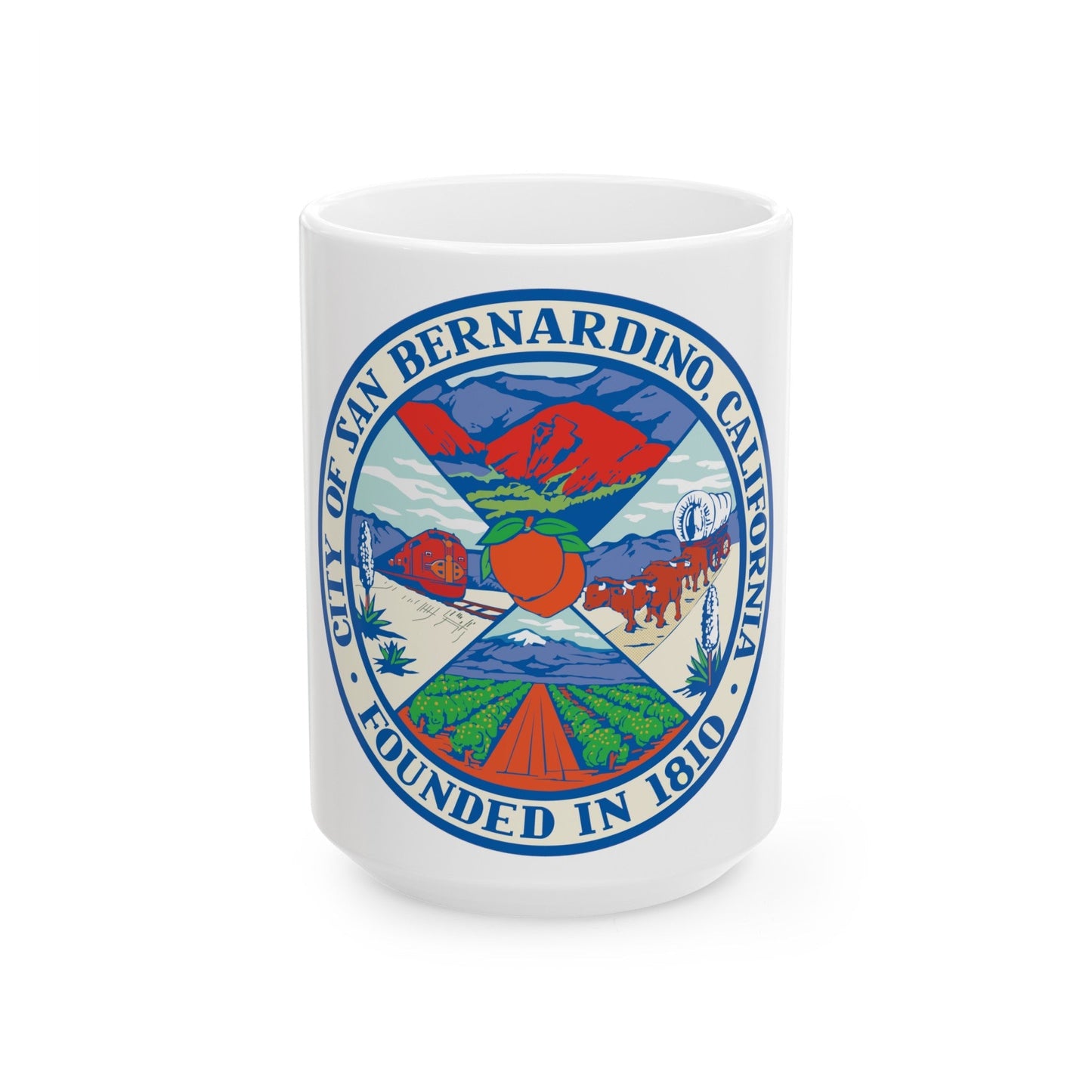 Seal of San Bernardino California - White Coffee Mug-15oz-The Sticker Space