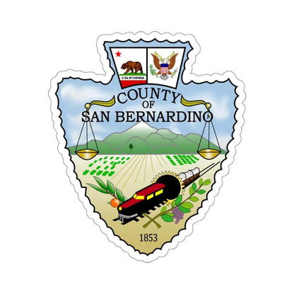 Seal of San Bernardino County, California USA STICKER Vinyl Die-Cut Decal 4 Inch - The Sticker Space
