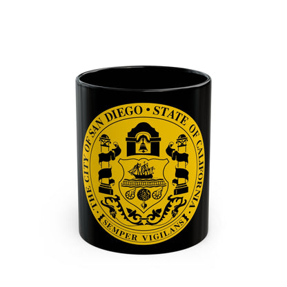 Seal of San Diego California - Black Coffee Mug-11oz-The Sticker Space