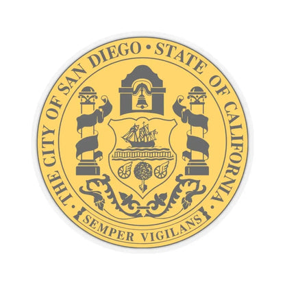 Seal of San Diego California - STICKER Vinyl Kiss-Cut Decal 3 Inch Transparent - The Sticker Space