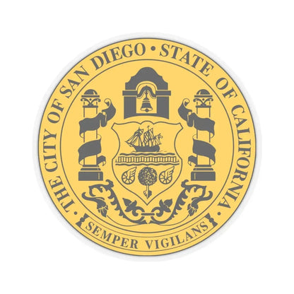 Seal of San Diego California - STICKER Vinyl Kiss-Cut Decal 4 Inch Transparent - The Sticker Space