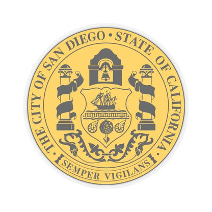 Seal of San Diego California - STICKER Vinyl Kiss-Cut Decal 6 Inch Transparent - The Sticker Space