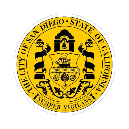 Seal of San Diego California - STICKER Vinyl Kiss-Cut Decal 6 Inch White - The Sticker Space