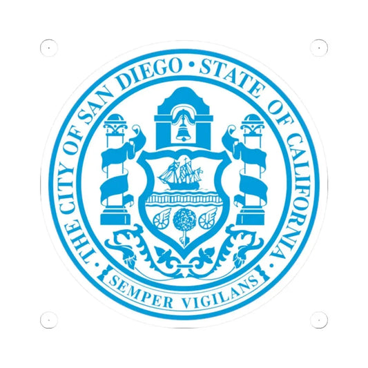Seal of San Diego California (United States) STICKER Vinyl Kiss-Cut Decal 2 Inch White - The Sticker Space