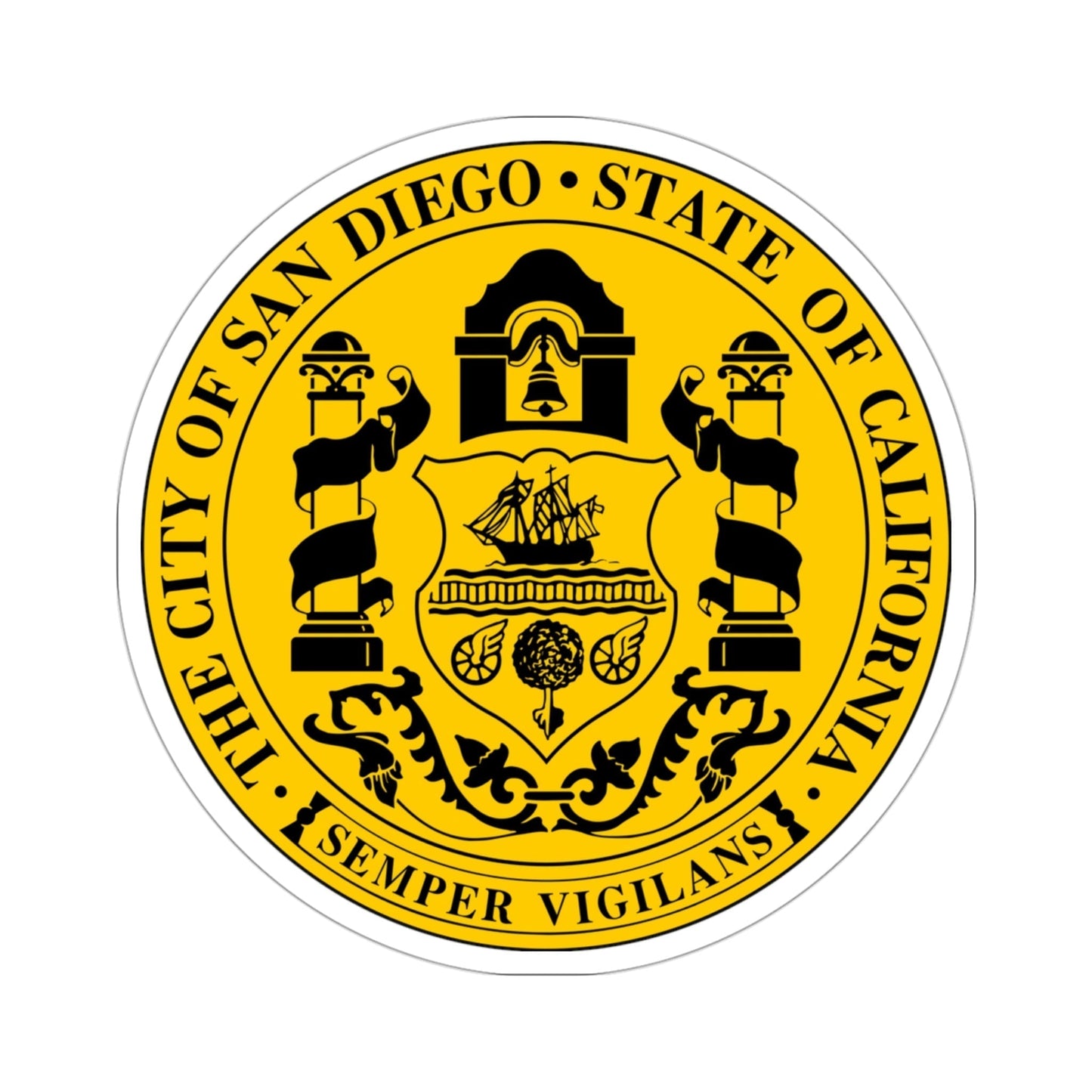 Seal of San Diego California USA STICKER Vinyl Die-Cut Decal-3 Inch-The Sticker Space