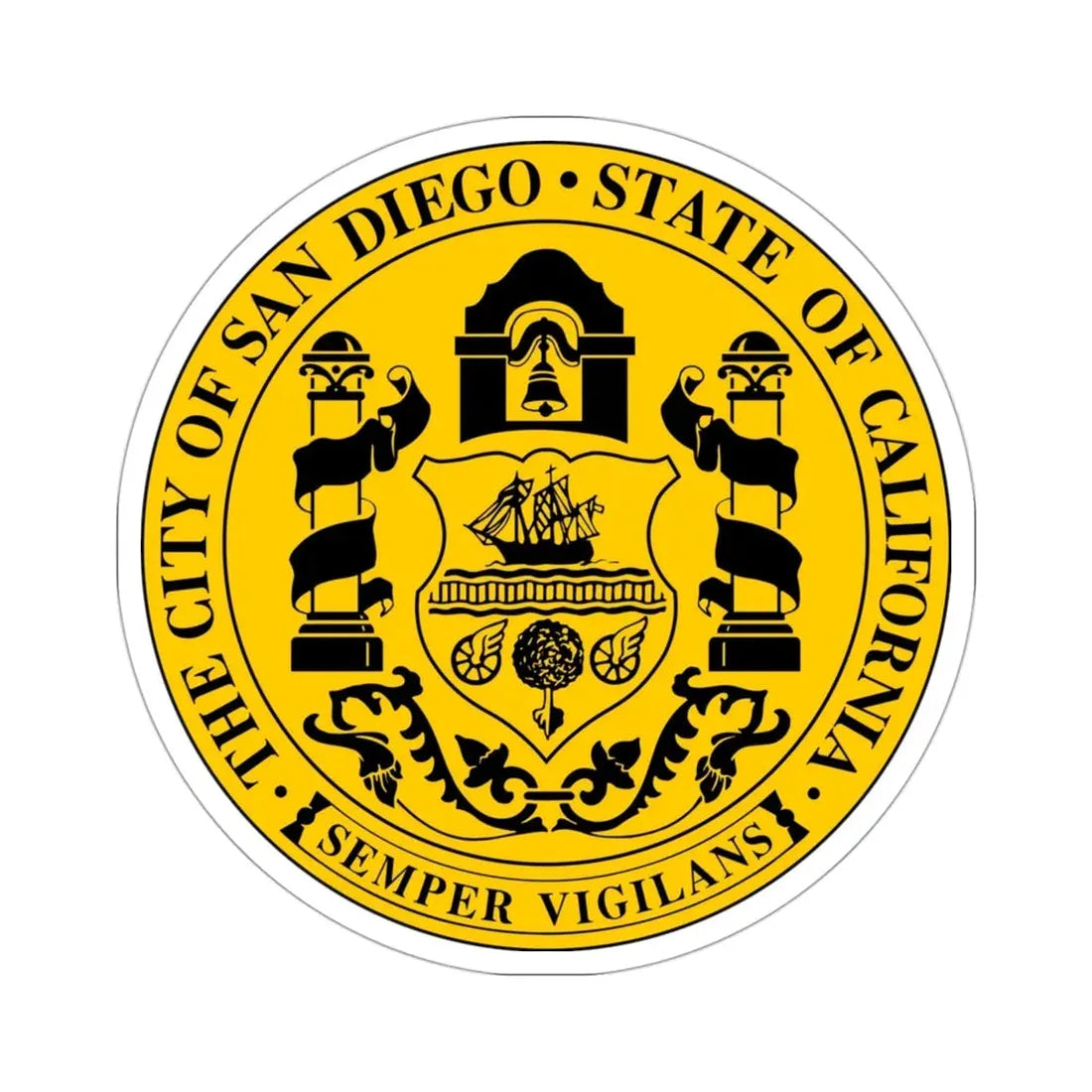 Seal of San Diego California USA STICKER Vinyl Die-Cut Decal 3 Inch - The Sticker Space