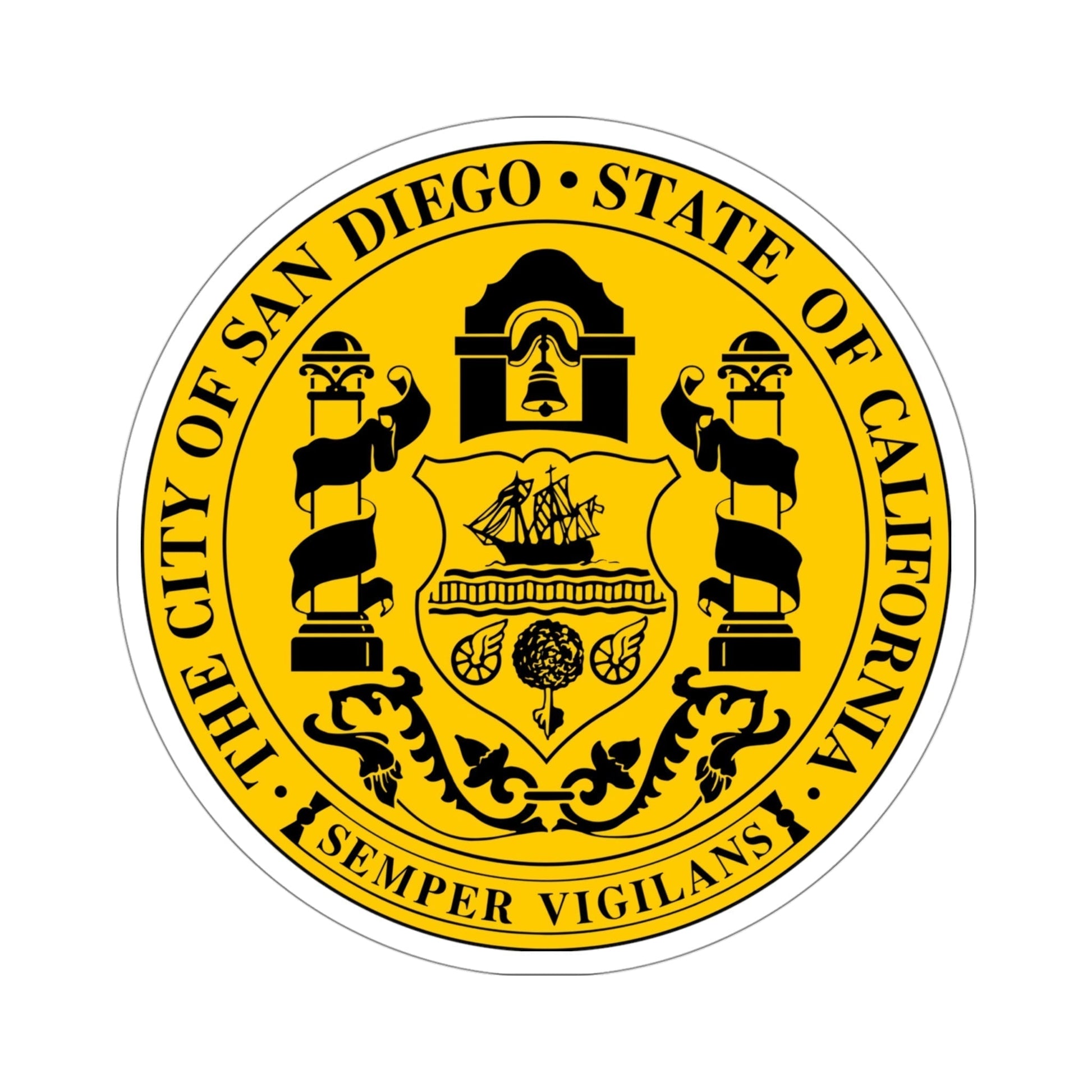 Seal of San Diego California USA STICKER Vinyl Die-Cut Decal-4 Inch-The Sticker Space