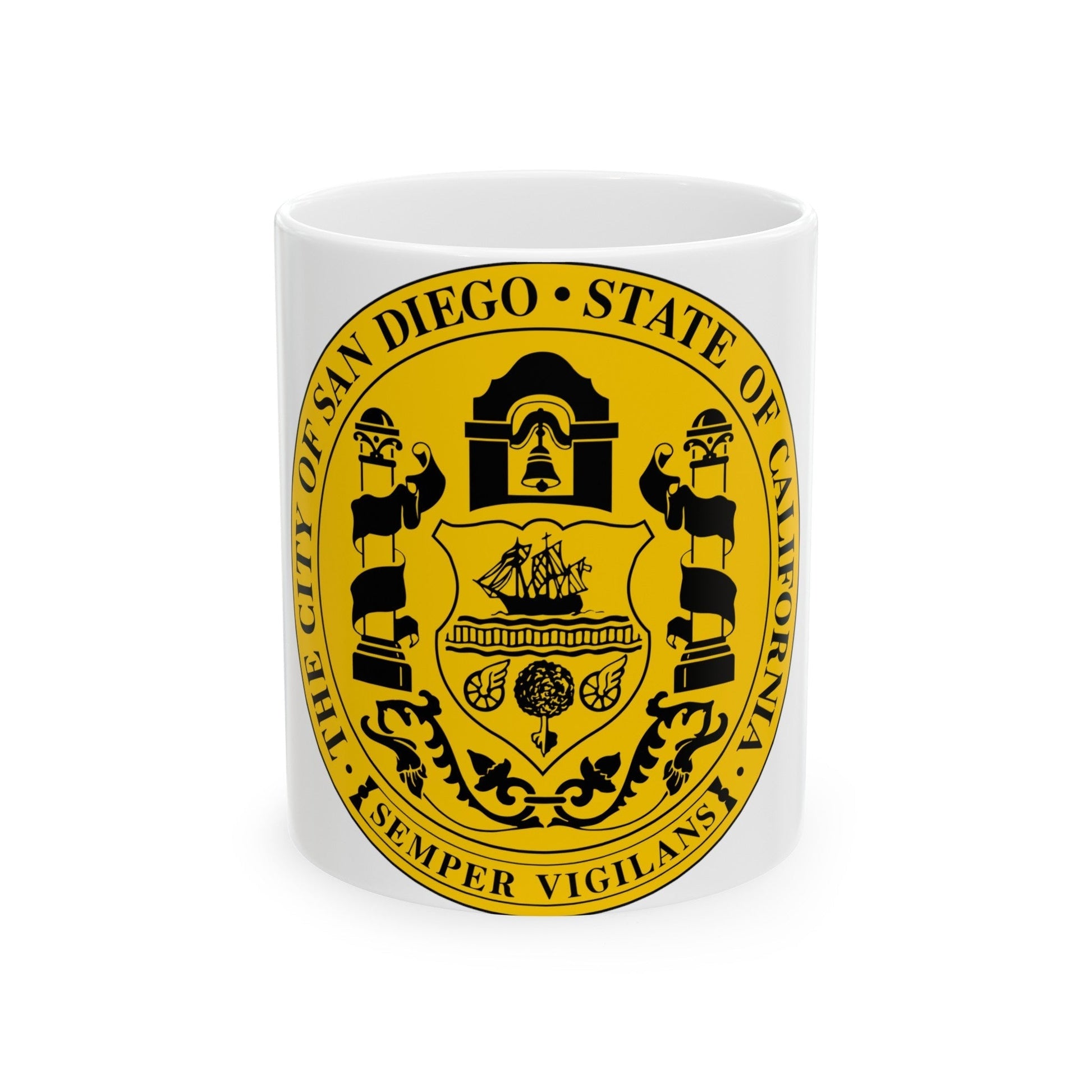 Seal of San Diego California - White Coffee Mug-11oz-The Sticker Space