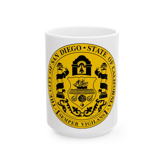 Seal of San Diego California - White Coffee Mug-15oz-The Sticker Space