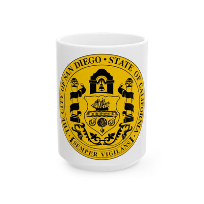 Seal of San Diego California - White Coffee Mug-15oz-The Sticker Space