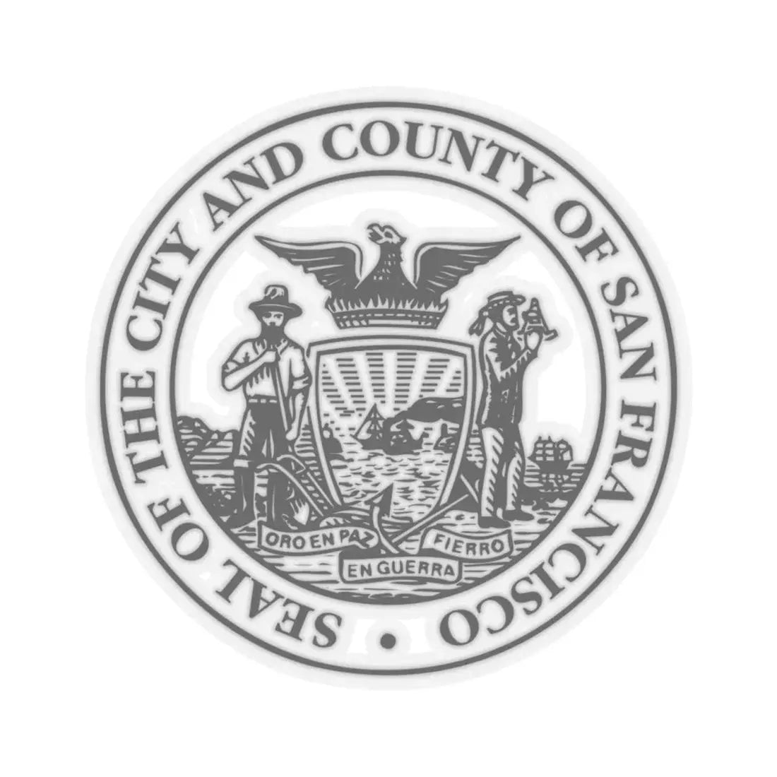 Seal of San Francisco (United States) STICKER Vinyl Kiss-Cut Decal 4 Inch Transparent - The Sticker Space