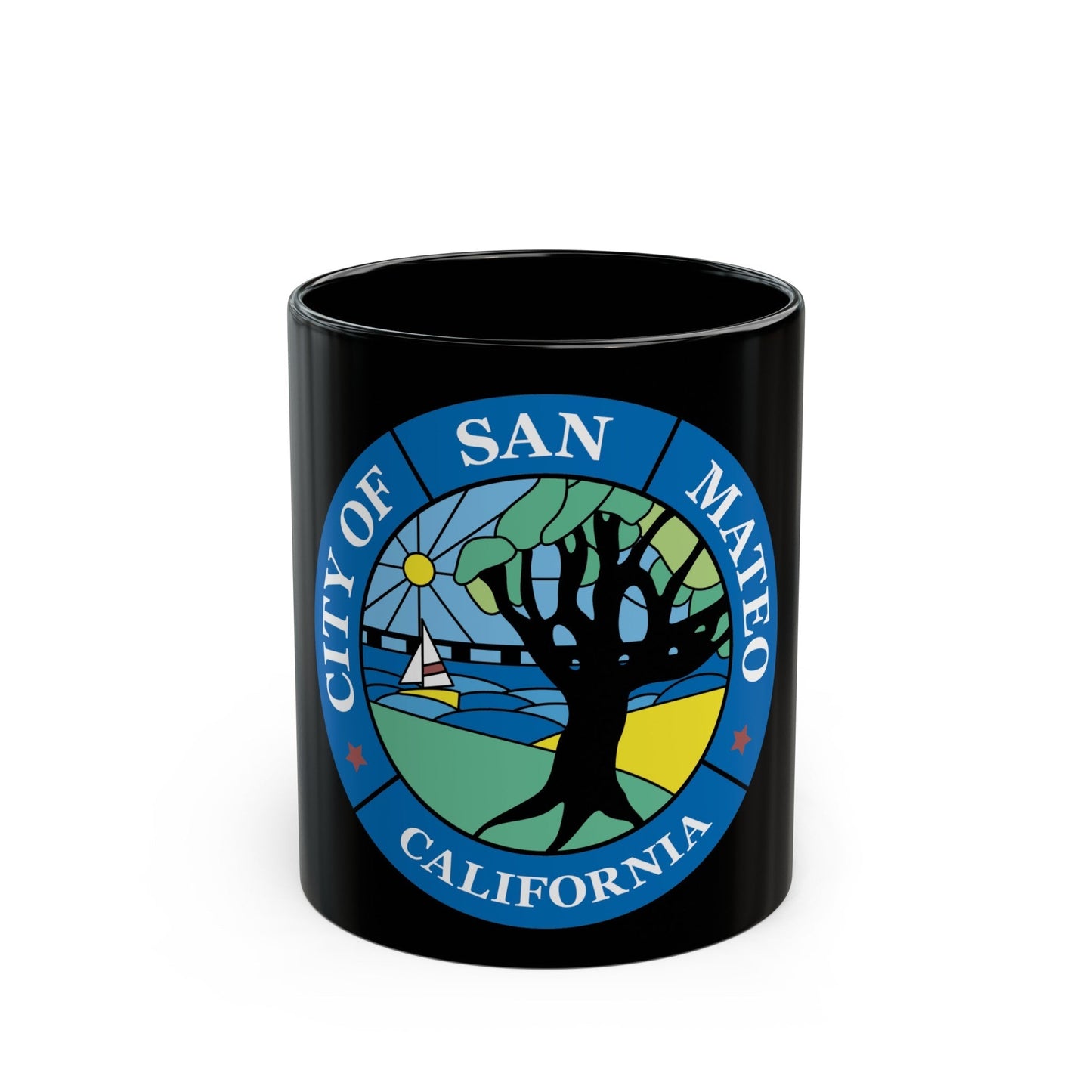 Seal of San Mateo California - Black Coffee Mug-11oz-The Sticker Space