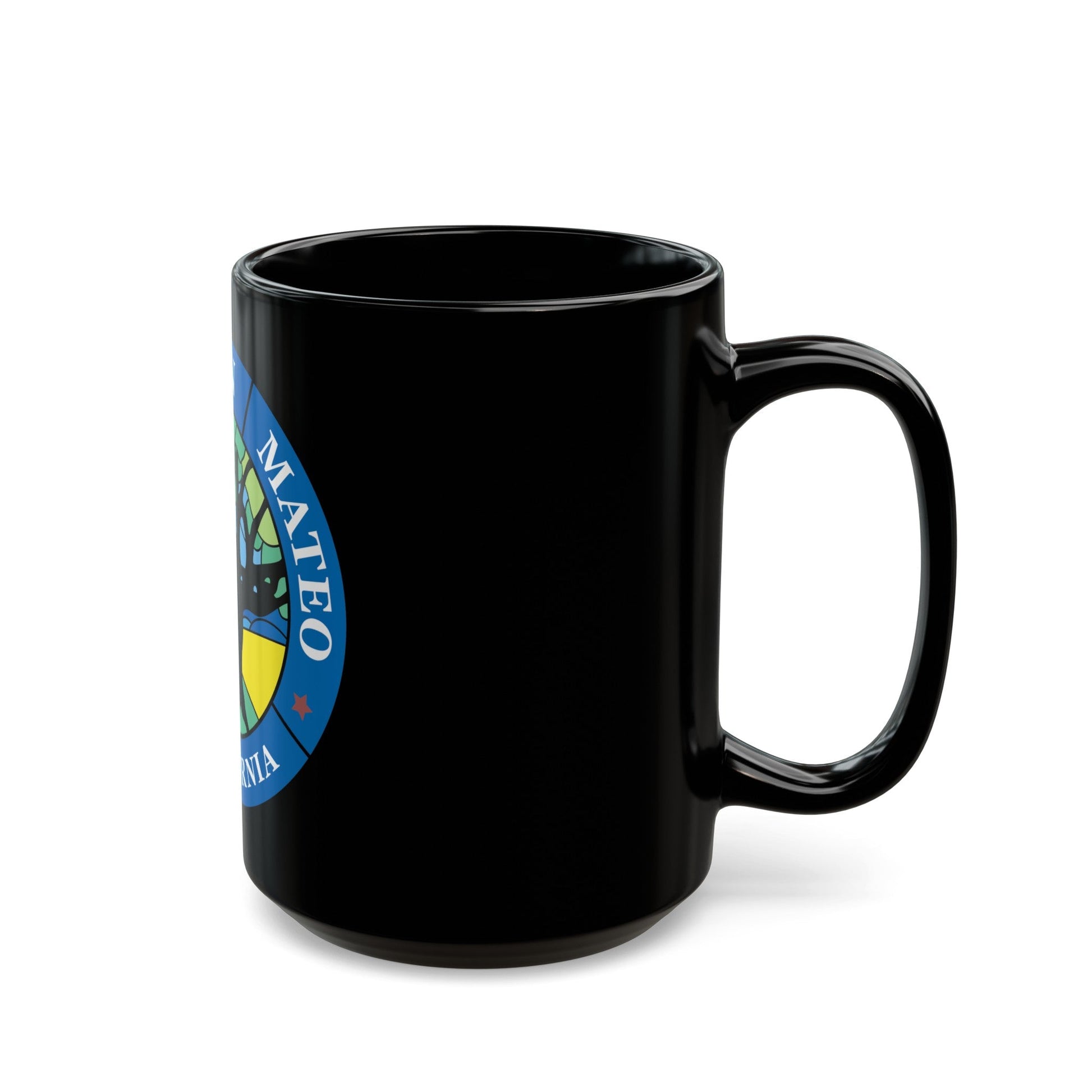 Seal of San Mateo California - Black Coffee Mug-The Sticker Space