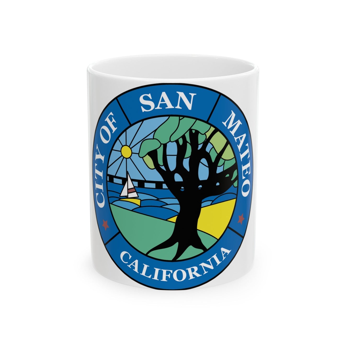 Seal of San Mateo California - White Coffee Mug-11oz-The Sticker Space