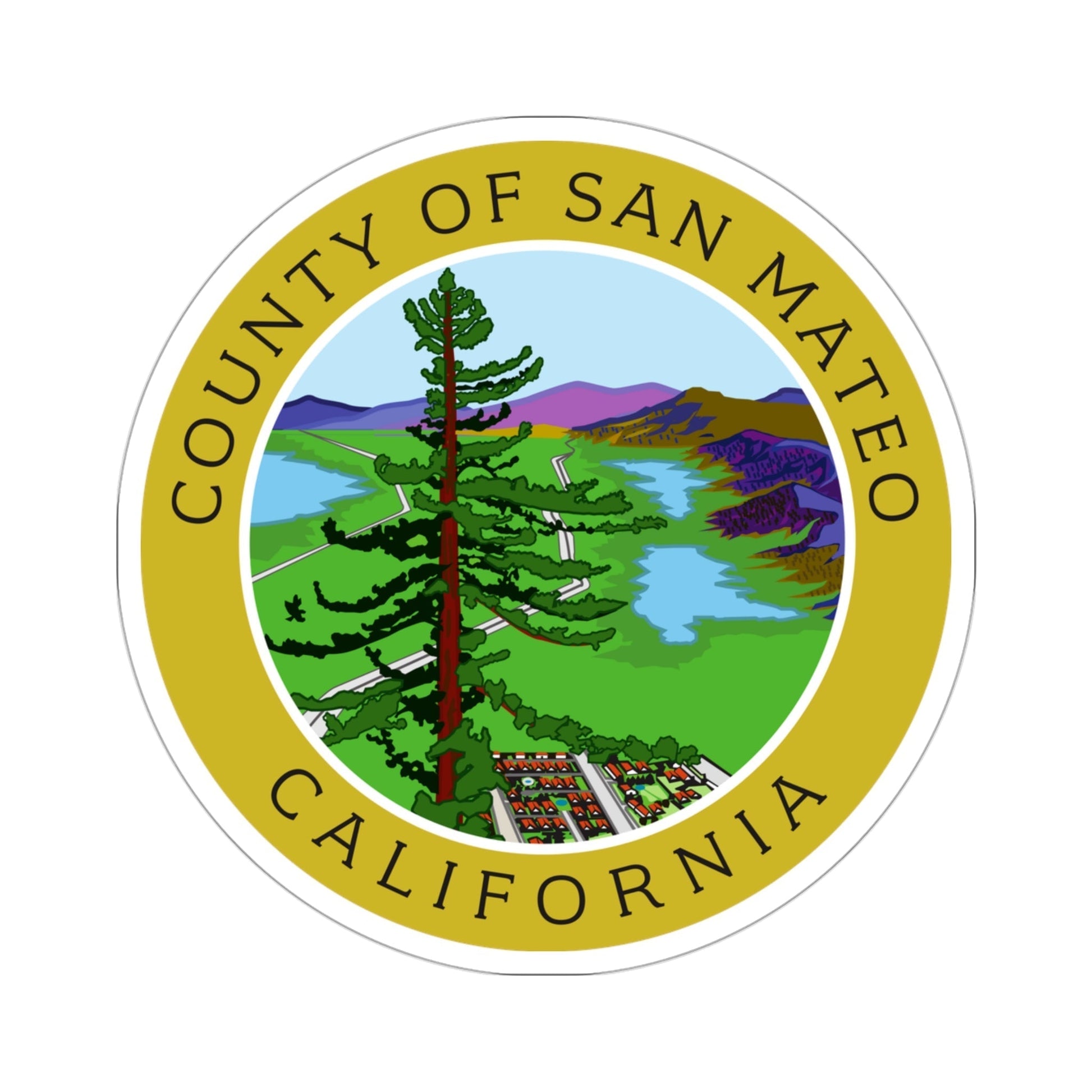 Seal of San Mateo County, California USA STICKER Vinyl Die-Cut Decal-3 Inch-The Sticker Space