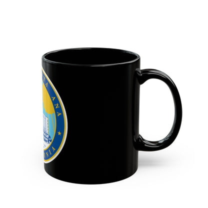 Seal of Santa Ana California - Black Coffee Mug-The Sticker Space