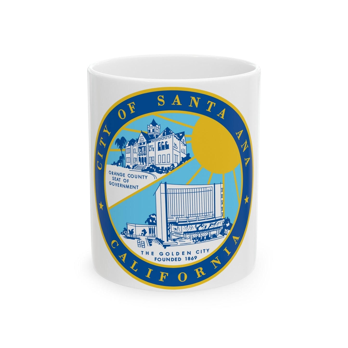 Seal of Santa Ana California - White Coffee Mug-11oz-The Sticker Space